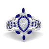 Load image into Gallery viewer, Twisted Pear Halo Wedding Ring Set