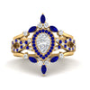 Load image into Gallery viewer, Twisted Pear Halo Bridal Ring Set