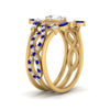 Load image into Gallery viewer, Twisted Pear Halo Wedding Ring Set
