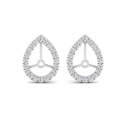 Pear Halo Round Earring Jackets