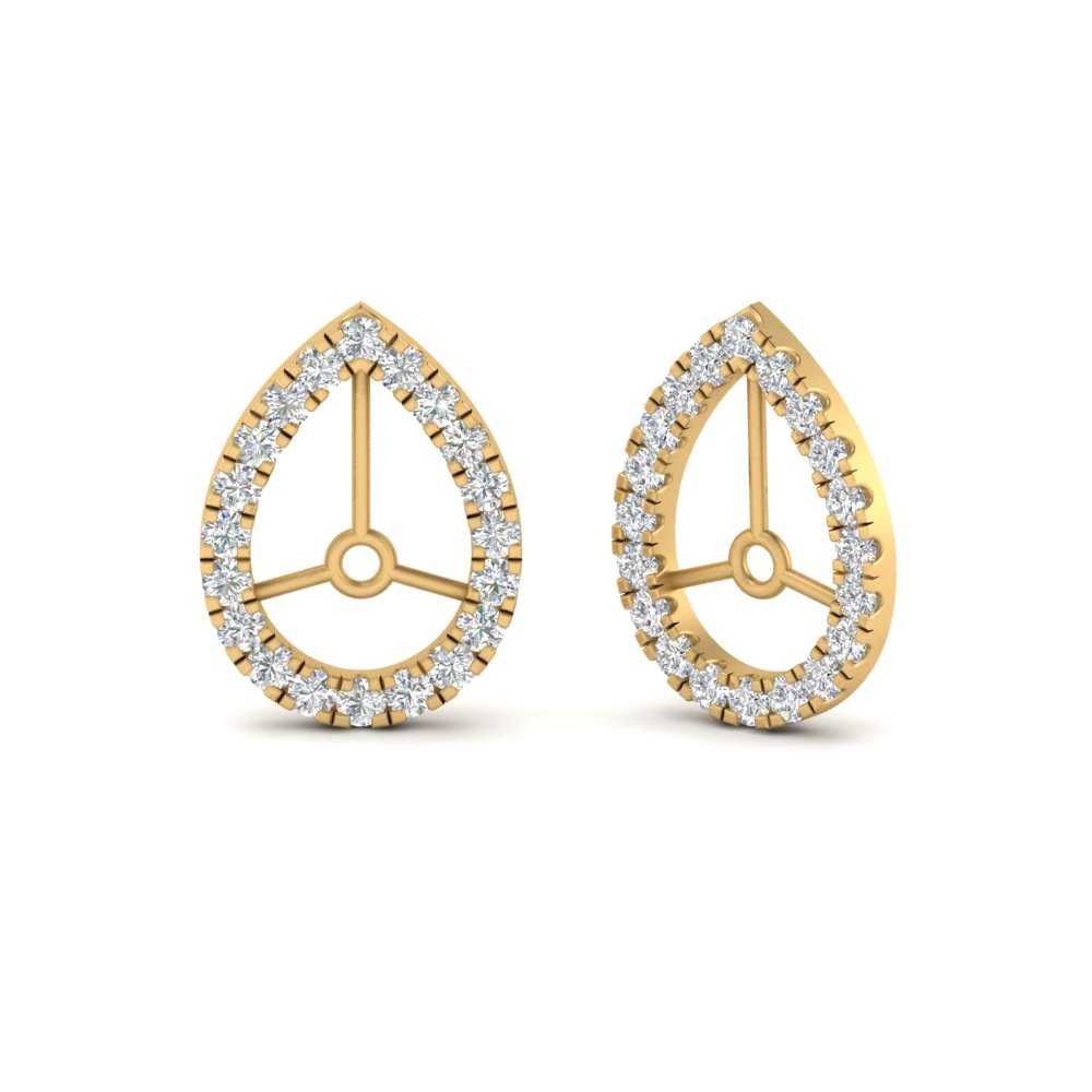 Pear Halo Round Earring Jackets