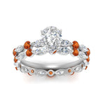 Load image into Gallery viewer, pear-orange-sapphire-floating-marquise-accent-ring-with-eternity-wedding-band-in-white-gold-FDEWB9398PEGSAORANGLE5-NL-WG.jpg?v=1758802208
