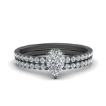 Load image into Gallery viewer, pear-pave-wrap-wedding-ring-set-in-black-gold-in-FD9168PEANGLE3-NL-BG
