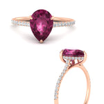 Load image into Gallery viewer, pear-pink-sapphire-and-round-diamond-under-halo-promise-ring-in-rose-gold-FD9788PERGSADRPI-NL-RG.jpg
