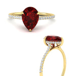Load image into Gallery viewer, pear-red-ruby-and-round-diamond-under-halo-promise-ring-in-yellow-gold-FD9788PERGRUDR-NL-YG.jpg
