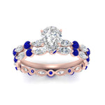 Load image into Gallery viewer, pear-sapphire-floating-marquise-accent-ring-with-eternity-wedding-band-in-rose-gold-FDEWB9398PEGSABLANGLE5-NL-RG.jpg?v=1758802163
