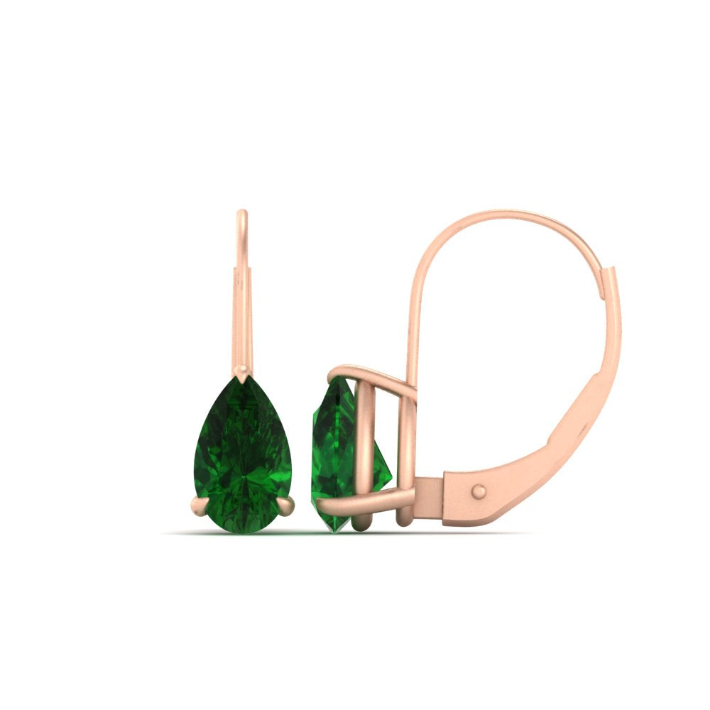 pear-shape-4-carat-emerald-lever-back-studs-earring-in-rose-gold-FDEAR9225PEGEMGR-4.00CT-NL-RG