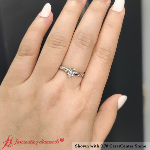 Vine Pear Shape Lab Grown Diamond Twisted Engagement Ring