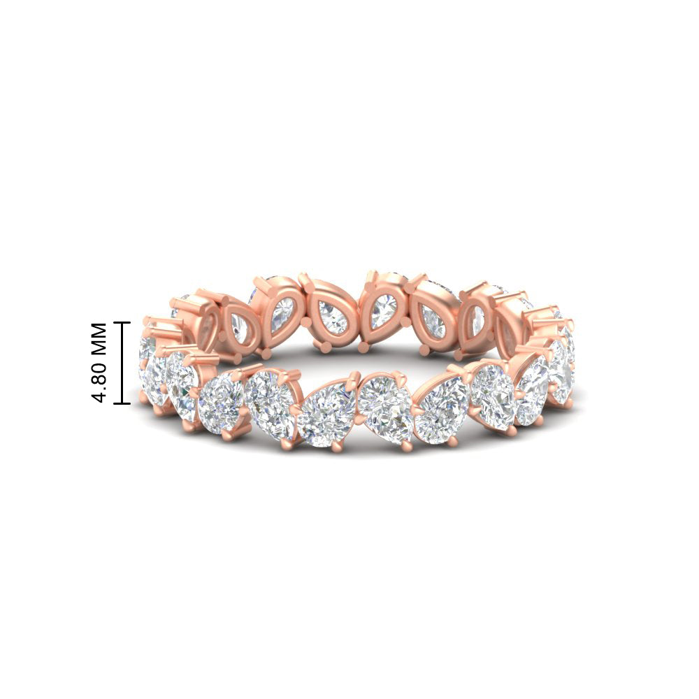 Pear Shape Slant 3 Carat Eternity Wedding Band