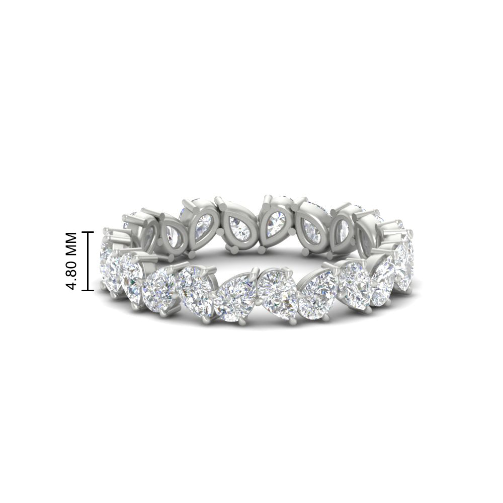 Pear Shape Slant 3 Carat Eternity Wedding Band