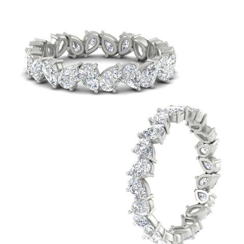 Pear Shape Slant 3 Carat Eternity Wedding Band