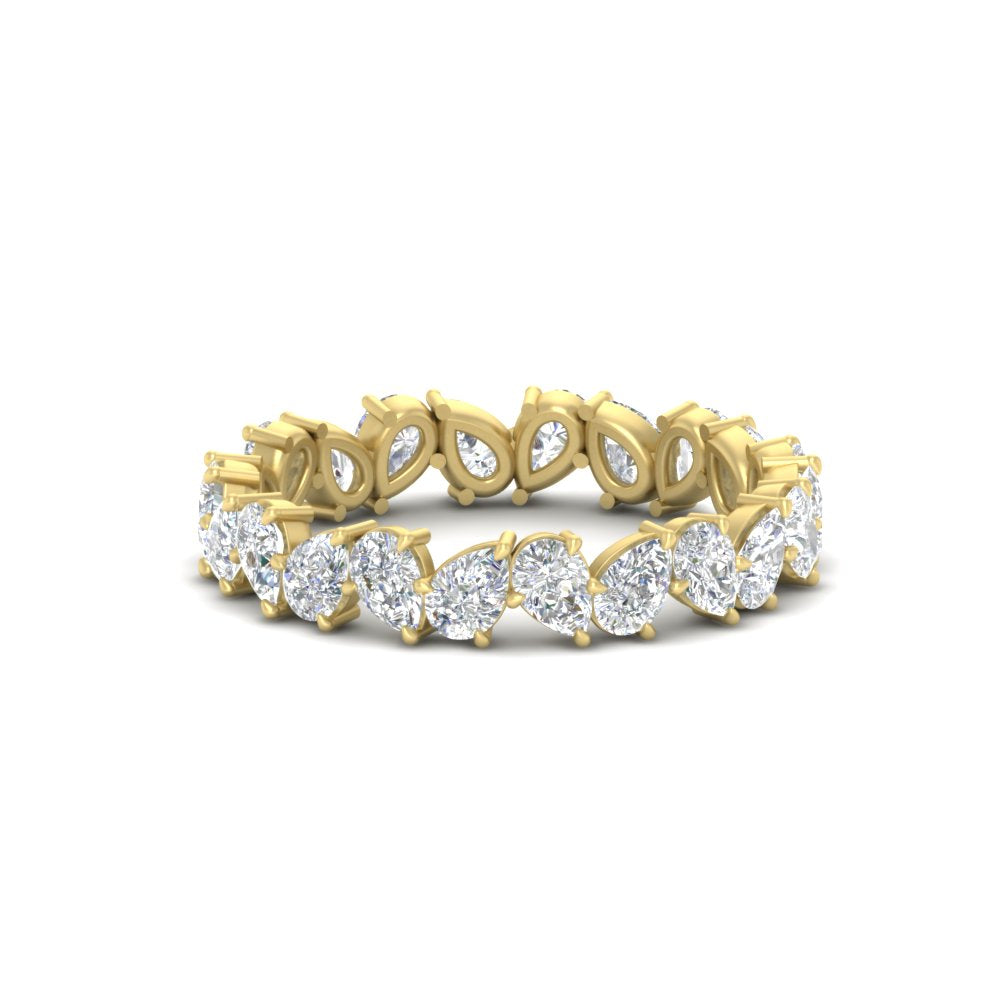 Pear Shape Slant 3 Carat Eternity Wedding Band