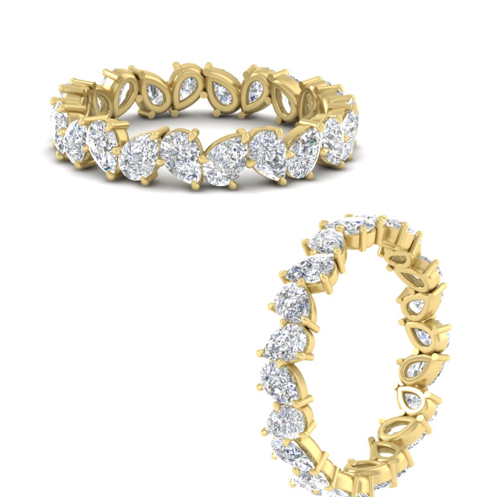 Pear Shape Slant 3 Carat Eternity Wedding Band