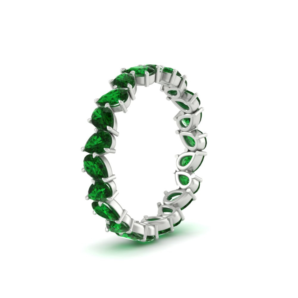 Pear Shape Slant 3 Carat Eternity Wedding Band