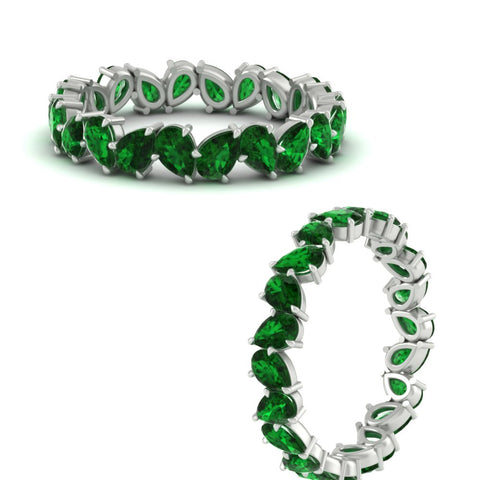 Pear Shape Slant 3 Carat Eternity Wedding Band