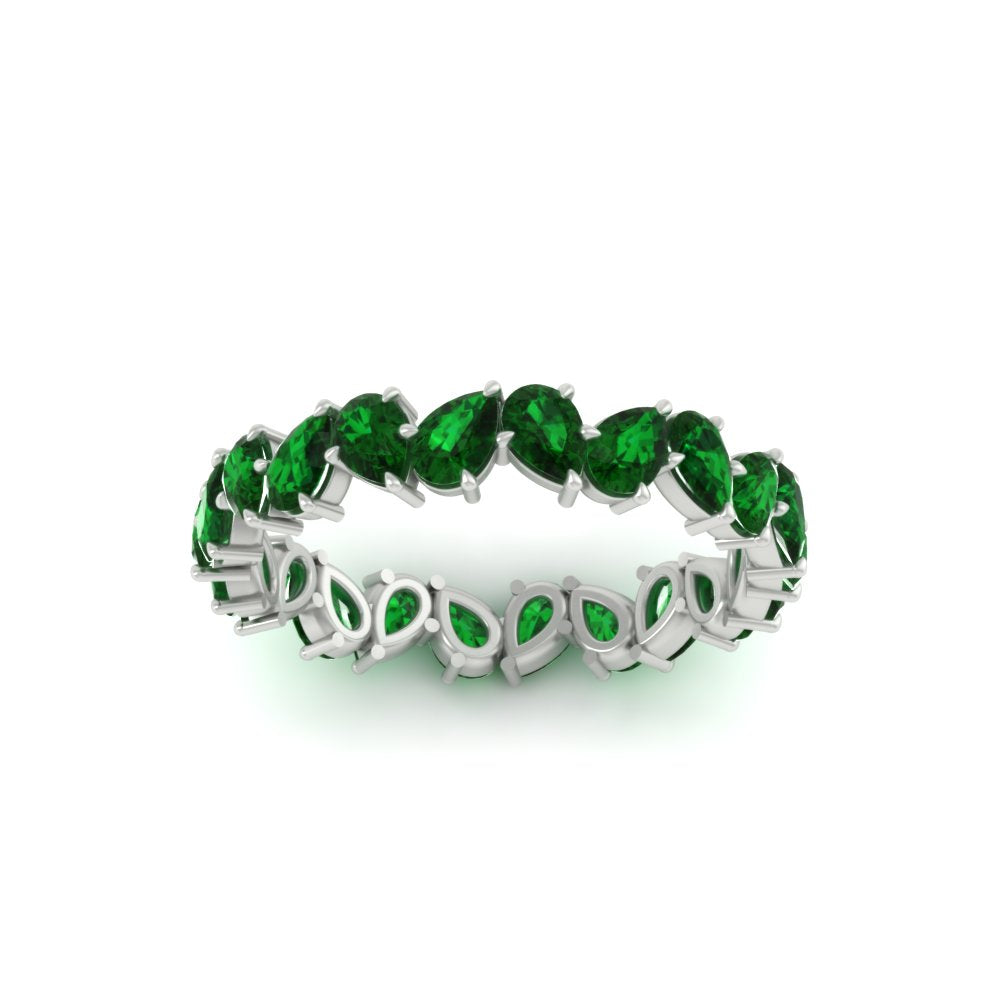 Pear Shape Slant 3 Carat Eternity Wedding Band