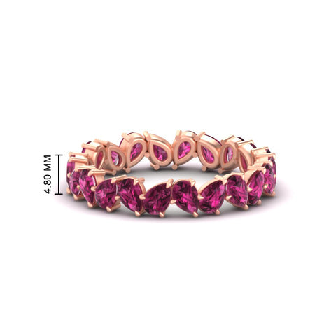 Pear Shape Slant 3 Carat Eternity Wedding Band