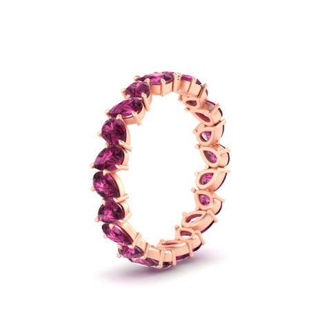 Pear Shape Slant 3 Carat Eternity Wedding Band