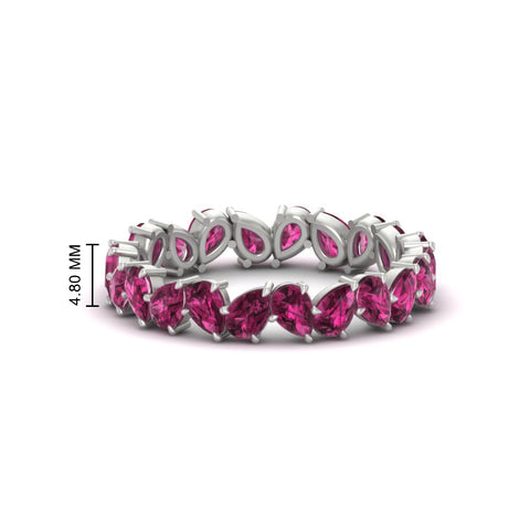 Pear Shape Slant 3 Carat Eternity Wedding Band