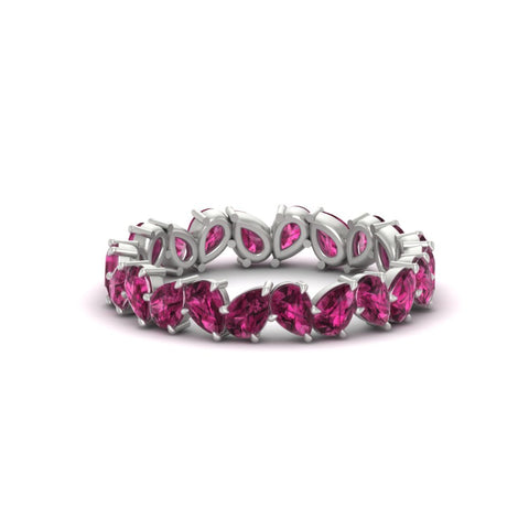 Pear Shape Slant 3 Carat Eternity Wedding Band