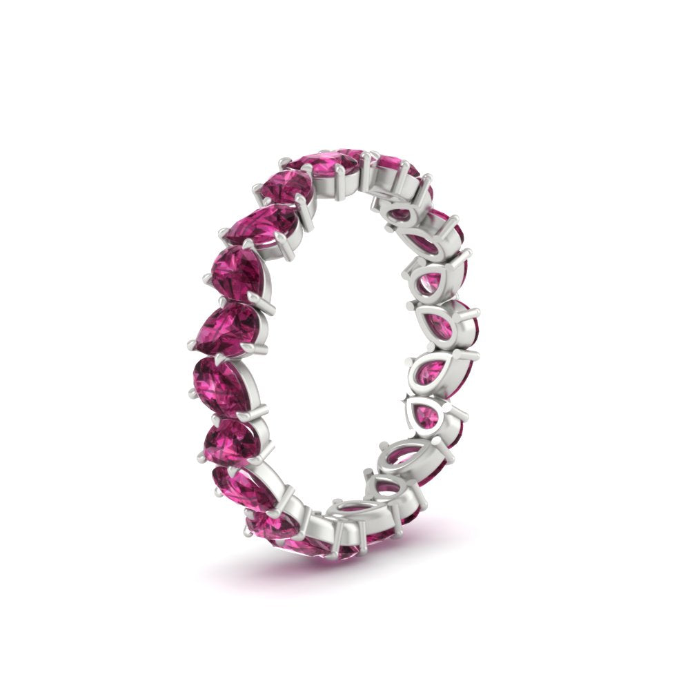 Pear Shape Slant 3 Carat Eternity Wedding Band