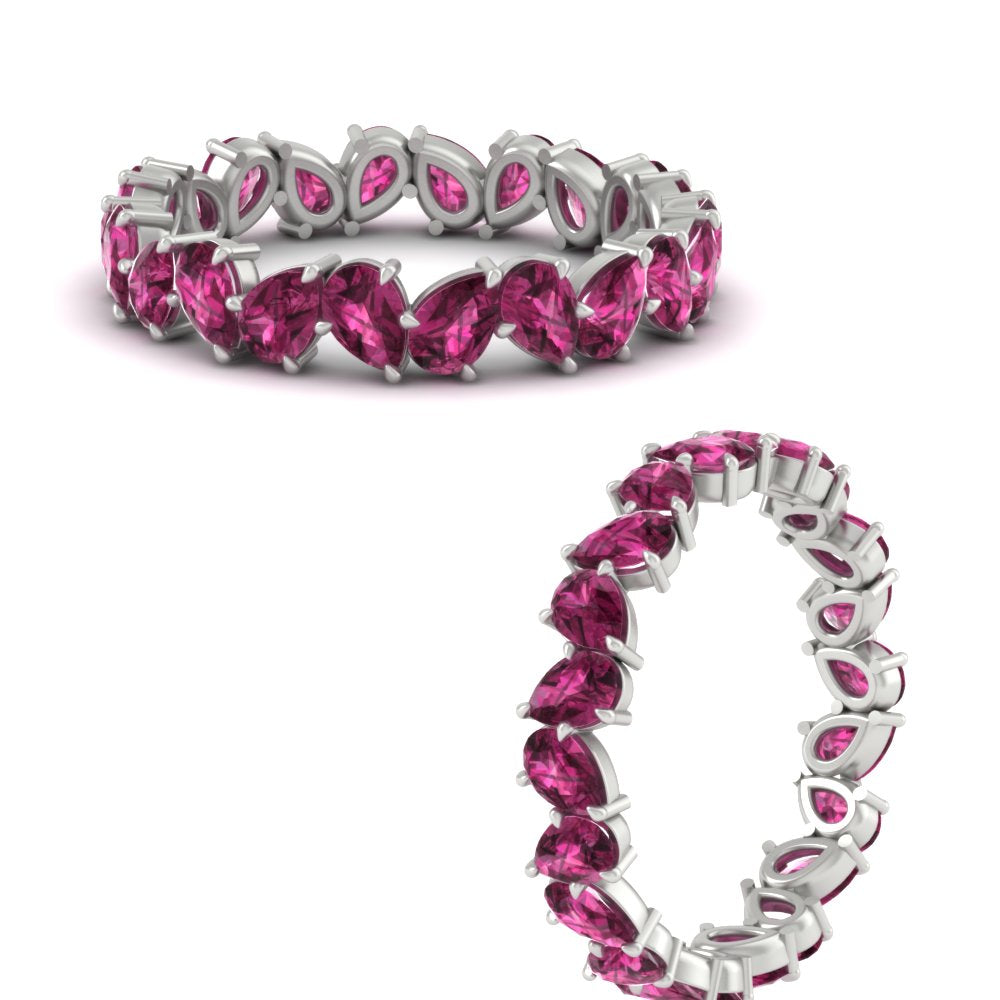 Pear Shape Slant 3 Carat Eternity Wedding Band