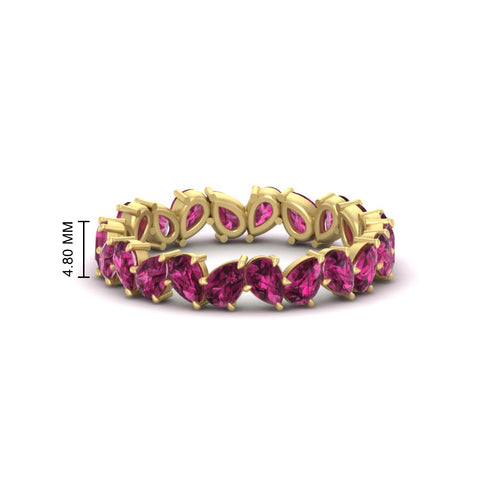 Pear Shape Slant 3 Carat Eternity Wedding Band