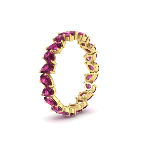Pear Shape Slant 3 Carat Eternity Wedding Band