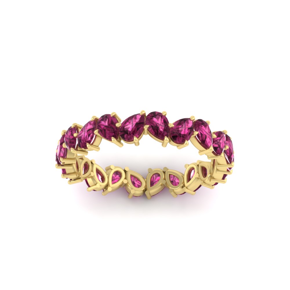 Pear Shape Slant 3 Carat Eternity Wedding Band