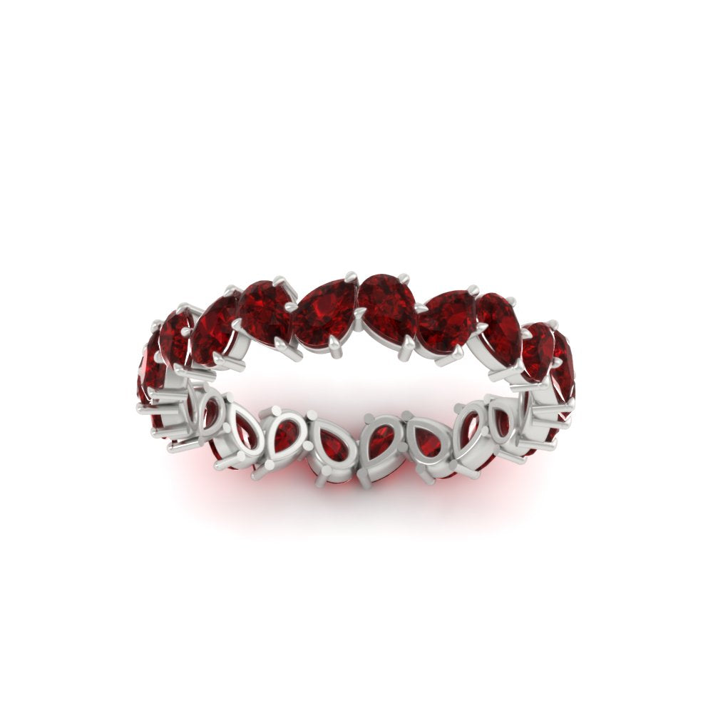 Pear Shape Slant 3 Carat Eternity Wedding Band