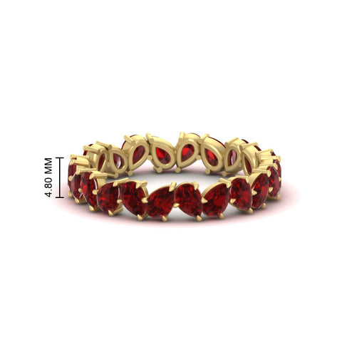 Pear Shape Slant 3 Carat Eternity Wedding Band