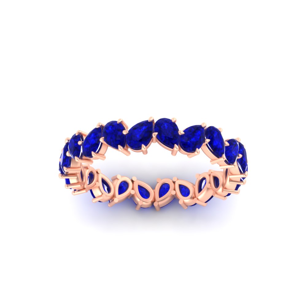 Pear Shape Slant 3 Carat Eternity Wedding Band