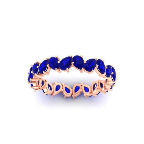 Pear Shape Slant 3 Carat Eternity Wedding Band