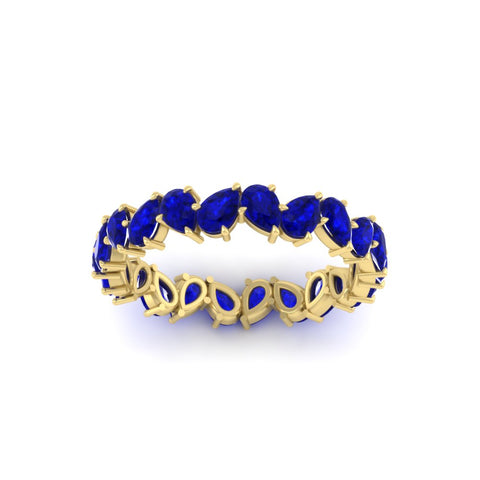 Pear Shape Slant 3 Carat Eternity Wedding Band