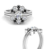 Load image into Gallery viewer, pear-shape-solitaire-stacked-diamond-rings-with-black-diamond-in-FD9724ROGBLACKANGLE3-NL-WG