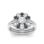 Load image into Gallery viewer, pear-shape-solitaire-stacked-diamond-rings-with-black-diamond-in-FD9724ROGBLACKANGLE3-NL-WG

