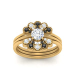 Load image into Gallery viewer, pear-shape-solitaire-stacked-diamond-rings-with-black-diamond-in-FD9724ROGBLACKANGLE3-NL-YG
