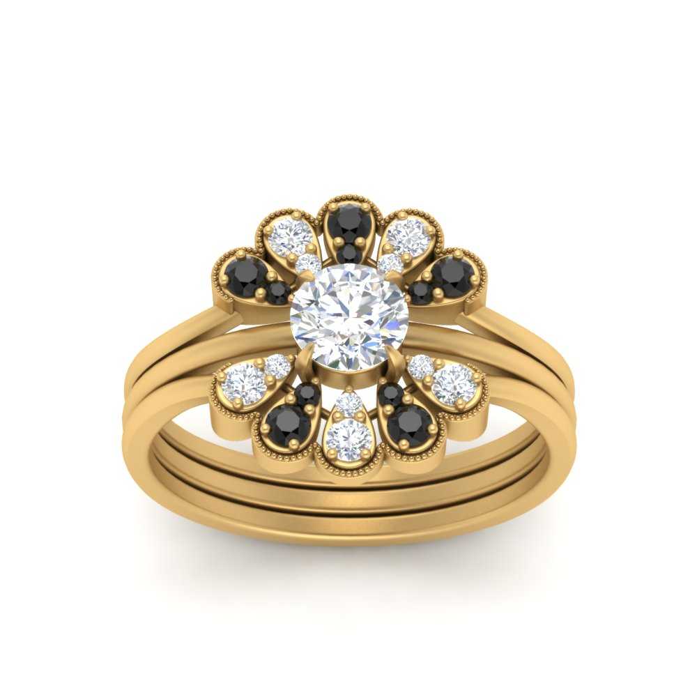 pear-shape-solitaire-stacked-diamond-rings-with-black-diamond-in-FD9724ROGBLACKANGLE3-NL-YG