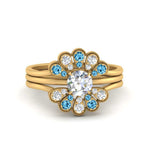 Load image into Gallery viewer, pear-shape-solitaire-stacked-diamond-rings-with-blue-topaz-in-FD9724ROGICBLTOANGLE3-NL-YG
