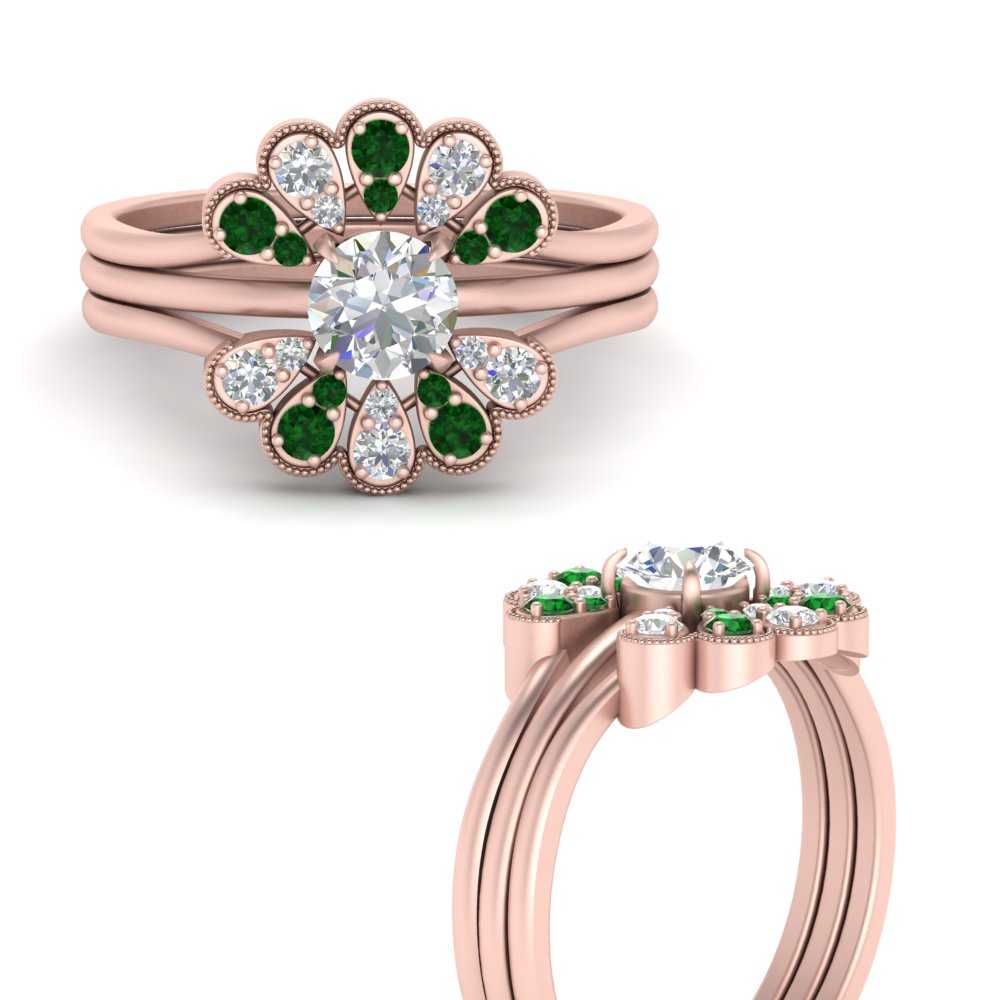 pear-shape-solitaire-stacked-diamond-rings-with-emerald-in-FD9724ROGEMGRANGLE3-NL-RG