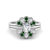 Load image into Gallery viewer, pear-shape-solitaire-stacked-diamond-rings-with-emerald-in-FD9724ROGEMGRANGLE3-NL-WG