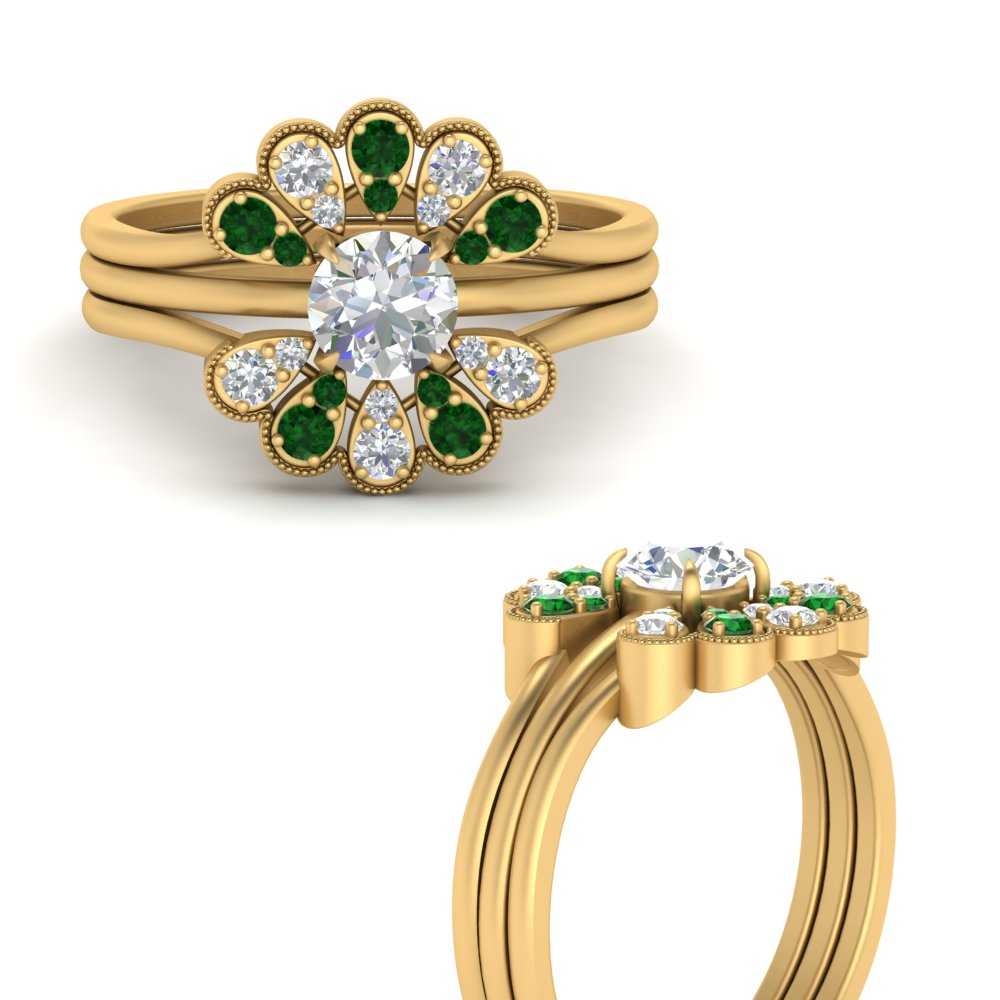 pear-shape-solitaire-stacked-diamond-rings-with-emerald-in-FD9724ROGEMGRANGLE3-NL-YG