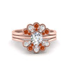 Load image into Gallery viewer, pear-shape-solitaire-stacked-diamond-rings-with-orange-sapphire-in-FD9724ROGSAORANGLE3-NL-RG