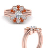 Load image into Gallery viewer, pear-shape-solitaire-stacked-diamond-rings-with-orange-sapphire-in-FD9724ROGSAORANGLE3-NL-RG