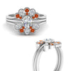 Load image into Gallery viewer, pear-shape-solitaire-stacked-diamond-rings-with-orange-sapphire-in-FD9724ROGSAORANGLE3-NL-WG