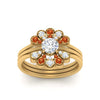 Load image into Gallery viewer, pear-shape-solitaire-stacked-diamond-rings-with-orange-sapphire-in-FD9724ROGSAORANGLE3-NL-YG