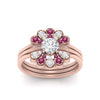 Load image into Gallery viewer, pear-shape-solitaire-stacked-diamond-rings-with-pink-sapphire-in-FD9724ROGSADRPIANGLE3-NL-RG