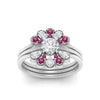 Load image into Gallery viewer, pear-shape-solitaire-stacked-diamond-rings-with-pink-sapphire-in-FD9724ROGSADRPIANGLE3-NL-WG