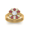 Load image into Gallery viewer, pear-shape-solitaire-stacked-diamond-rings-with-pink-sapphire-in-FD9724ROGSADRPIANGLE3-NL-YG