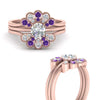 Load image into Gallery viewer, pear-shape-solitaire-stacked-diamond-rings-with-purple-topaz-in-FD9724ROGVITOANGLE3-NL-RG